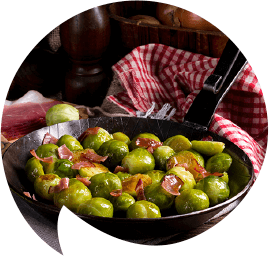 Brussels sprouts with honey and ham-shaped-opt