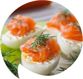 Cottage cheese filled eggs with salmon-shaped-opt